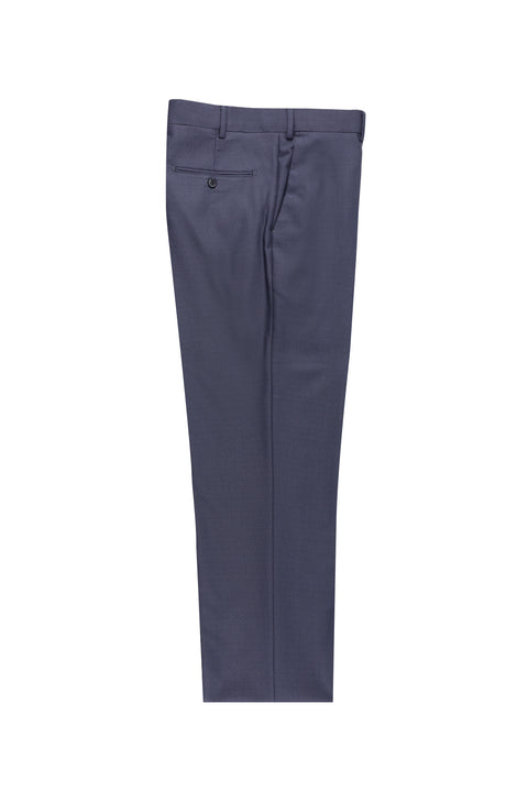 Koyu Lacivert 4 Drop Relaxed Fit Rahat Kesim Desenli Likralı Klasik Kumaş Pantolon