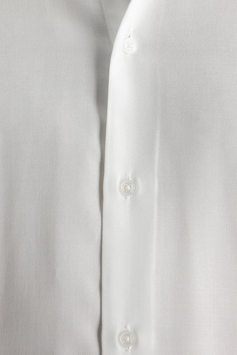 Beyaz Uzun Kol Relaxed Fit Rahat Kesim Lyocell Gömlek