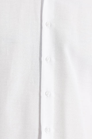 Beyaz Uzun Kol Slim Fit Dar Kesim Manşetli Pamuklu Gömlek