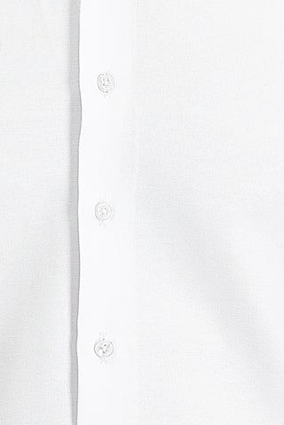 Beyaz Uzun Kol Slim Fit Dar Kesim Katlı Manşet Klasik Pamuklu Gömlek
