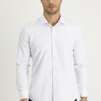 Beyaz Uzun Kol Slim Fit Dar Kesim Klasik Desenli Pamuklu Kolay Ütülenebilir Gömlek