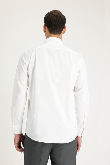 Beyaz Uzun Kol Klasik Pamuk Gömlek