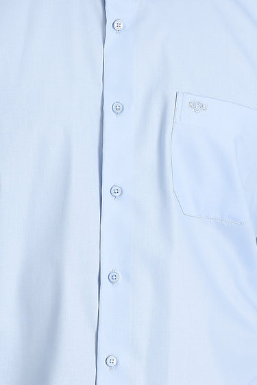 Uçuk Mavi Uzun Kol Non Iron Saten Klasik Pamuklu Gömlek