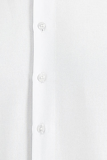 Beyaz Uzun Kol Manşetli Klasik Pamuklu Kolay Ütülenebilir Gömlek