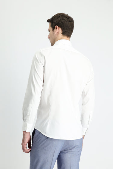 Beyaz Uzun Kol Slim Fit Dar Kesim Pamuk Gömlek