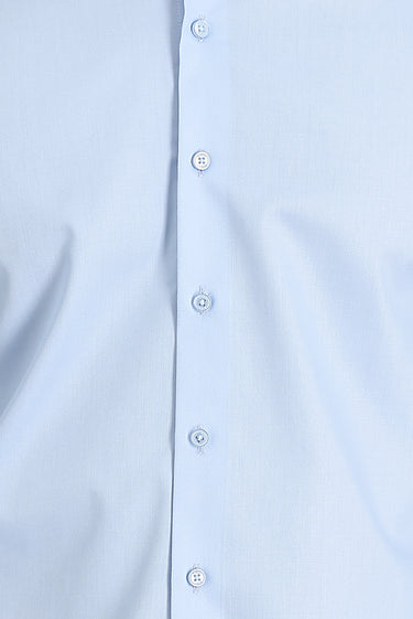 Uçuk Mavi Uzun Kol Slim Fit Dar Kesim Non Iron Klasik Pamuklu Gömlek