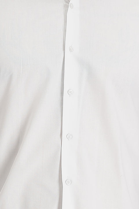 White Long Sleeve Slim Fit Classic Shirt