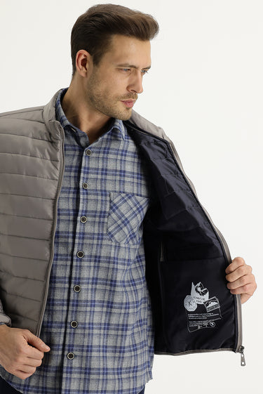 Orta Vizon Slim Fit Dar Kesim Kapitone Spor Mont