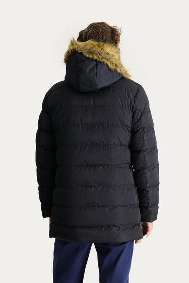 Orta Lacivert Kapüşonlu Şişme Spor Kaban