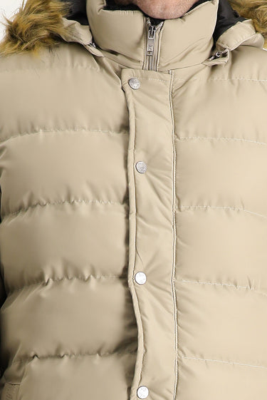 Orta Vizon Kapüşonlu Şişme Kaban