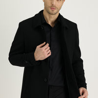 Black Plain Overcoat
