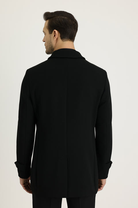 Black Plain Overcoat