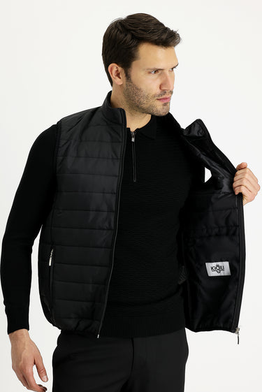 Siyah Kapitone Spor Yelek