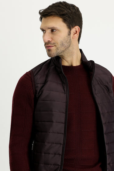 Şarap Bordo Kapitone Spor Yelek