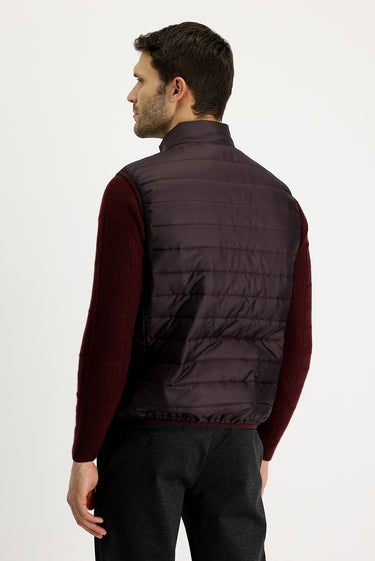 Şarap Bordo Kapitone Spor Yelek