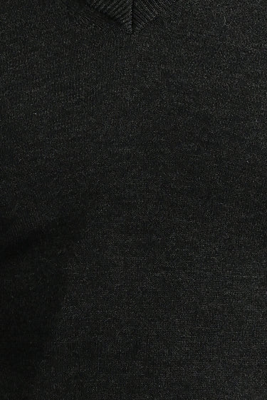 Koyu Antrasit V Yaka Regular Fit Triko Kazak