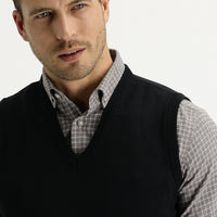 Black V-Neck Knitted Sweater