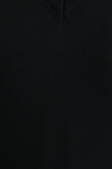 Black V-Neck Knitted Sweater