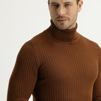 Tarçın Balıkçı Yaka Slim Fit Dar Kesim Triko Kazak