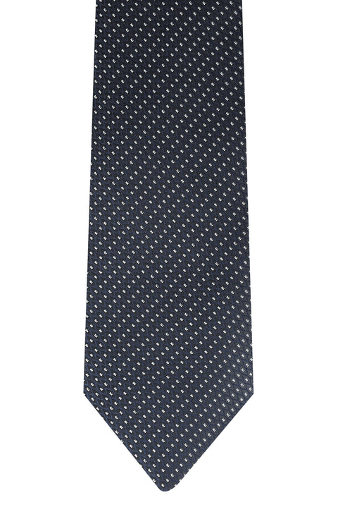 Koyu Lacivert Desenli Kravat