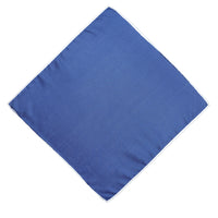 Lacivert-Beyaz Düz Saten Mendil