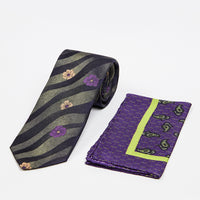 Dark Green 2-Piece Plain Silk Tie & Pocket Square Set