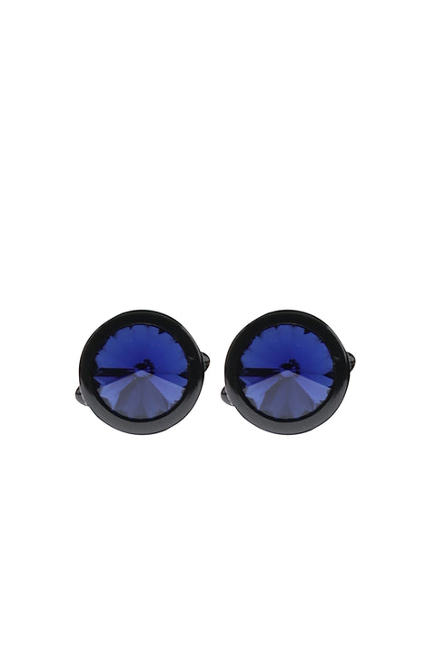Black Round Stone Cufflinks