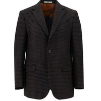 Orta Kahve Relaxed Fit Rahat Kesim Klasik Desenli Ceket