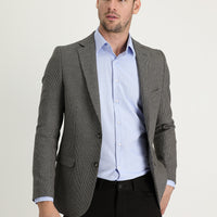Acı Kahve Slim Fit Dar Kesim Klasik Desenli Ceket