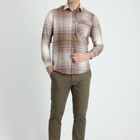 Açık Kahve Regular Fit Likralı Kanvas / Chino Pantolon