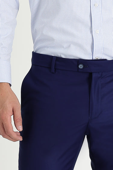 Orta Lacivert Super Slim Fit Ekstra Dar Kesim Fit Klasik Kumaş Pantolon