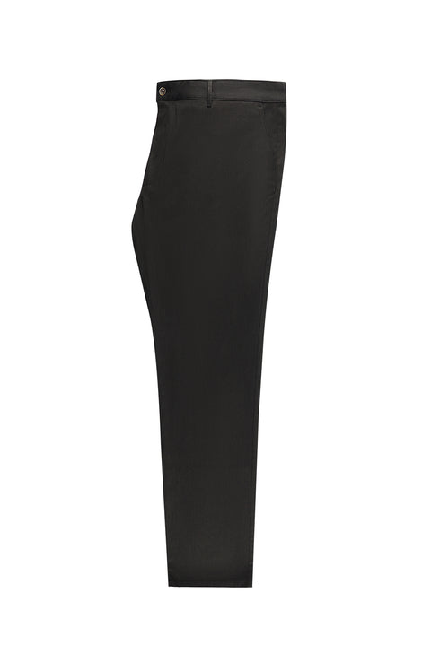 Koyu Kahve Regular Fit Standart Kesim Likralı Kanvas / Chino Pantolon