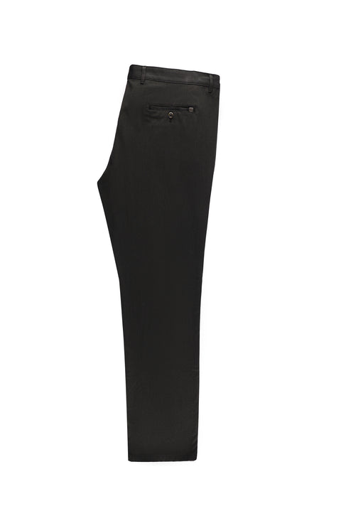 Koyu Kahve Regular Fit Standart Kesim Likralı Kanvas / Chino Pantolon