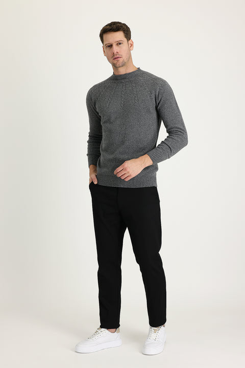 Siyah Regular Fit Standart Kesim Pamuk Kanvas / Chino Pantolon