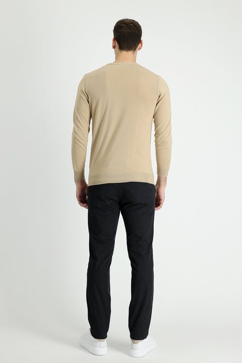 Siyah Slim Fit Dar Kesim Likralı Kanvas / Chino Pantolon