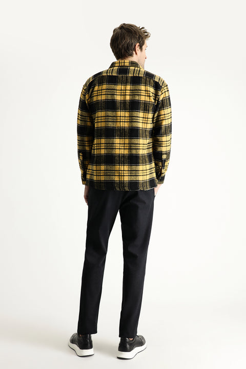 Black Slim Fit Elasticated Waist Lycra Canvas / Chino Trousers