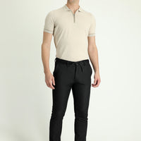 Orta Antrasit Slim Fit Dar Kesim Beli Lastikli İpli Pantolon