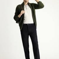 Koyu Lacivert Slim Fit Dar Kesim Likralı Kanvas / Chino Pantolon