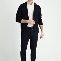 Siyah Lacivert Relaxed Fit Rahat Kesim Beli Lastikli İpli Likralı Pantolon
