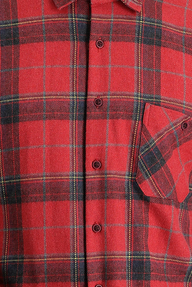 Açık Kırmızı Uzun Kol Regular Fit Ekose Shacket Oduncu Pamuklu Gömlek