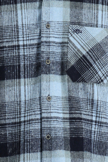 Mavi Uzun Kol Regular Fit Ekose Shacket Oduncu Pamuklu Gömlek