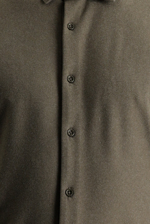 Dark Mink Techno-Line Long Sleeve Slim Fit Sports Knit Shirt