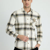Medium Mink Long Sleeve Plaid Shacket Lumberjack Cotton Shirt