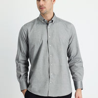 Siyah Uzun Kol Regular Fit Oxford Pamuk Gömlek