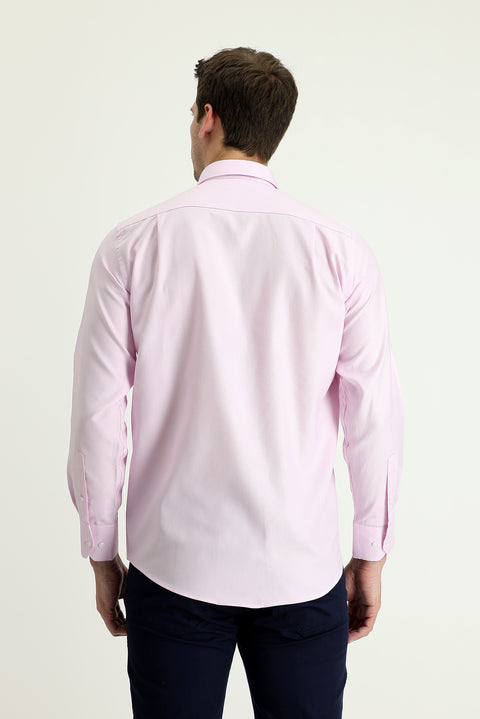 Toz Pembe Uzun Kol Regular Fit Oxford Pamuk Gömlek