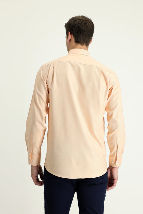 Baby Pink Long Sleeve Regular Fit Oxford Cotton Shirt