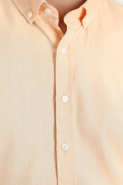 Baby Pink Long Sleeve Regular Fit Oxford Cotton Shirt