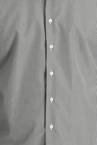 Siyah Uzun Kol Slim Fit Çizgili Gömlek
