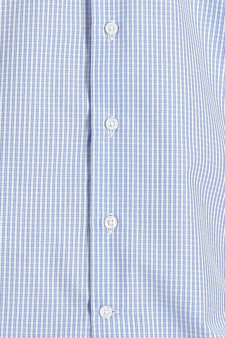 Mavi Uzun Kol Slim Fit Dar Kesim Ekose Pamuklu Kolay Ütülenebilir Gömlek