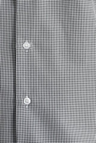 Siyah Uzun Kol Slim Fit Dar Kesim Desenli Pamuklu Kolay Ütülenebilir Gömlek
